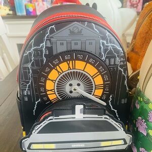 NWT Rare Sold out Loungefly mini back to future glow in dark Backpack